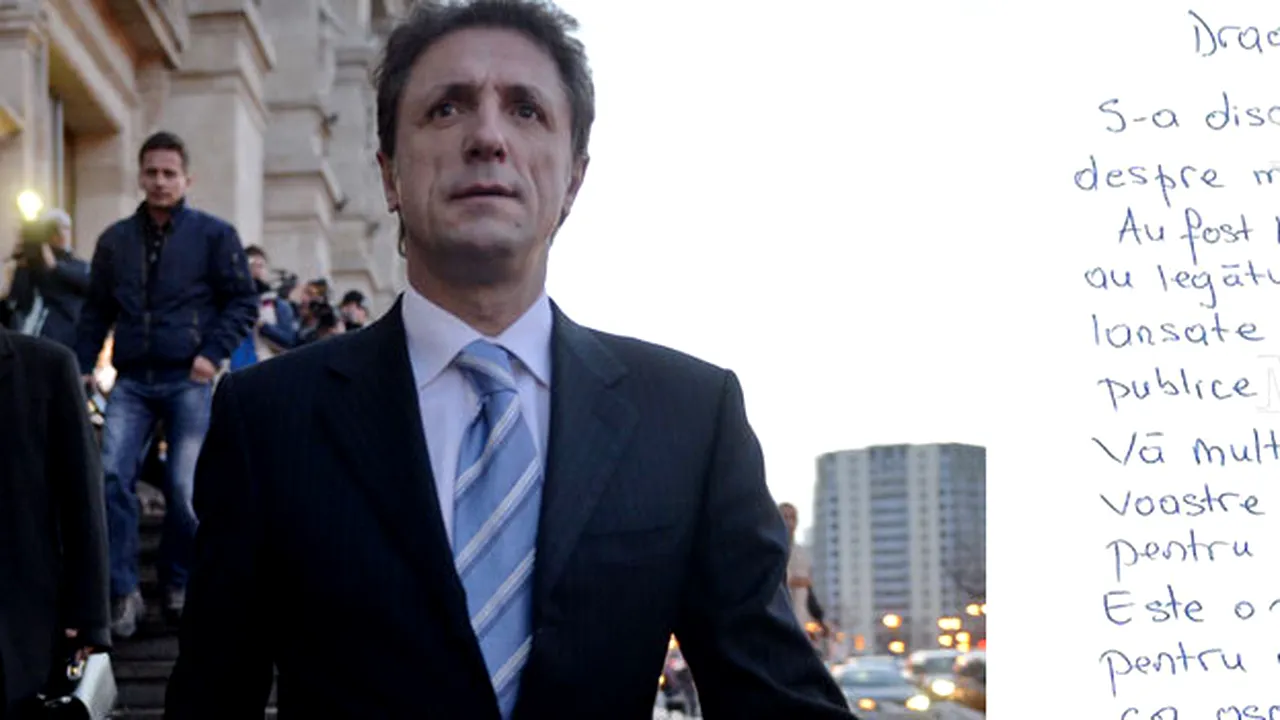 EXCLUSIV MEDIAFAX. SCRISOAREA LUI GICĂ POPESCU DIN ÎNCHISOARE. „Nu vreau ca situația în care mă aflu să nască nici disensiune, nici compasiune