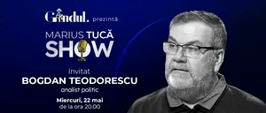 Marius Tucă Show începe miercuri, 22 mai, de la ora 20.00, live pe gândul.ro. Invitat: Bogdan Teodorescu