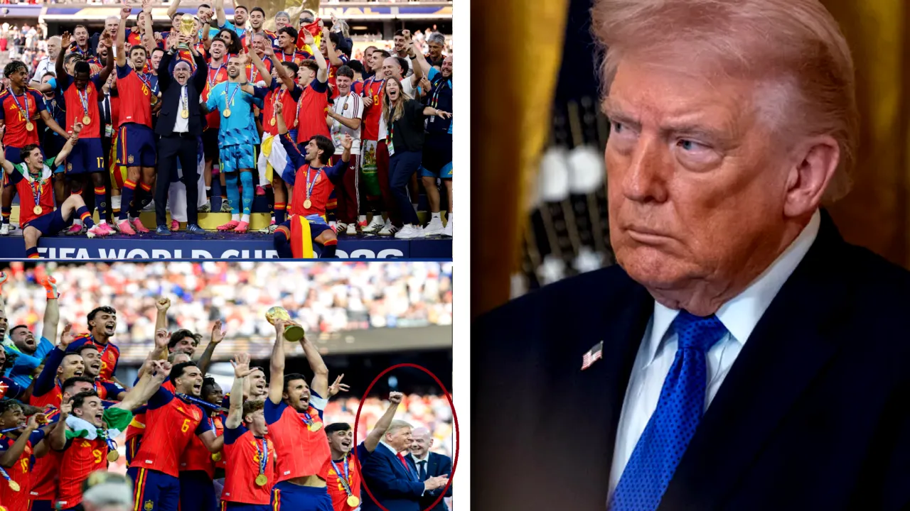 Trump și cu șeful FIFA au fost „decupați” din fotografia de grup a campionilor spanioli de la Cupa Mondială
