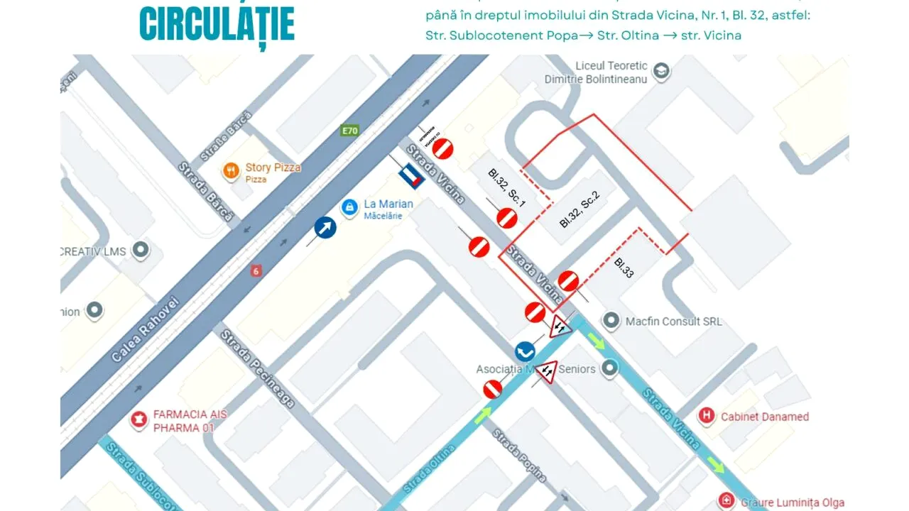 (P) Restrucţii de circulaţie impuse de administraţia publică în zona blocului afectat de explozie