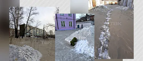 Orașul din RUSIA acoperit de zăpadă gri. Ce spun localnicii