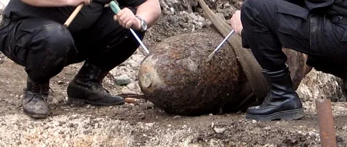 Bombă de 100 de kilograme din Al Doilea Război Mondial, descoperită pe șantierul unui mall