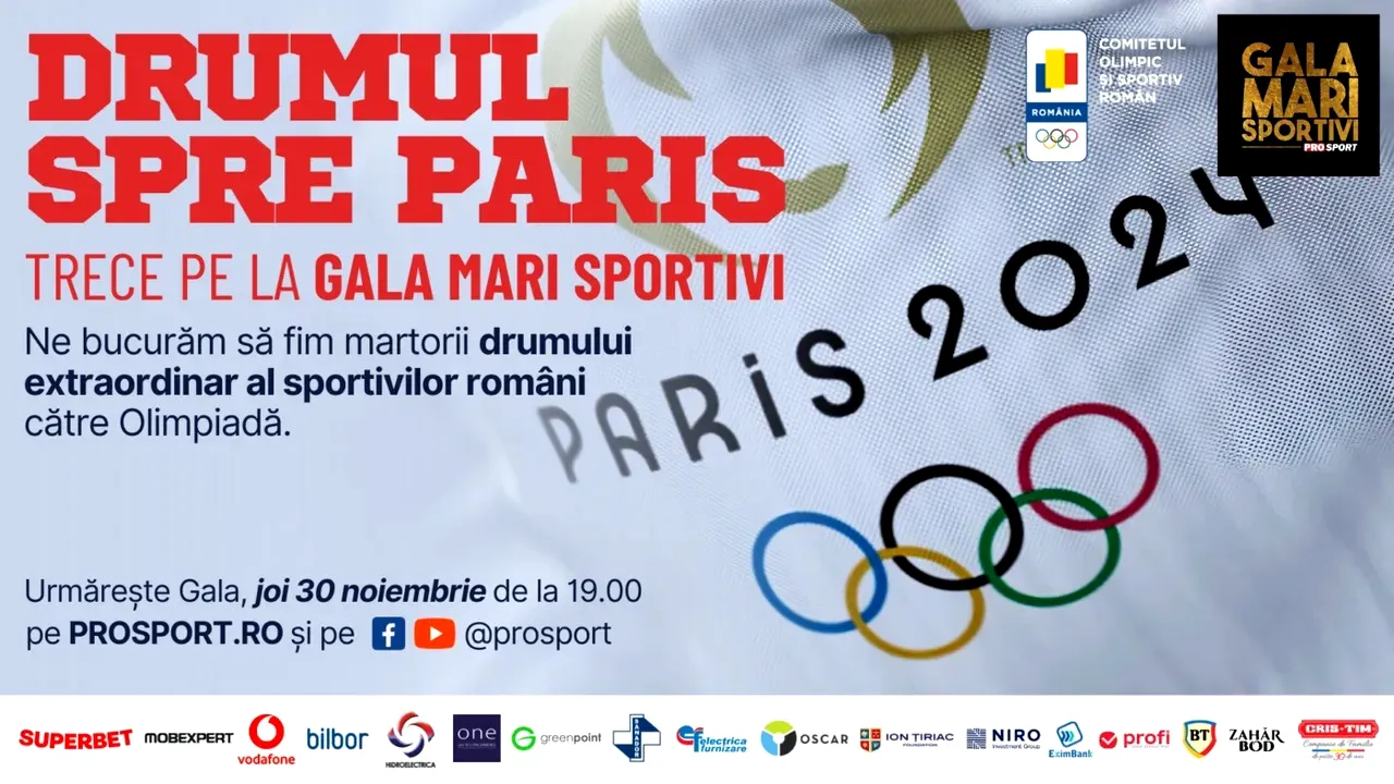 Drumul spre Paris trece pe la Gala Mari Sportivi 2023. Marile performanțe ale sportului românesc sunt premiate de ProSport
