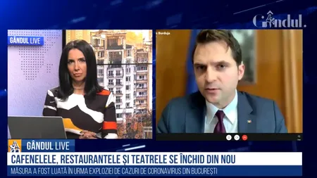 GÂNDUL LIVE. Burduja, secretar de stat la Finanțe: Trebuie să avem grijă de industria HORECA, în același timp trebuie să protejăm viețile oamenilor