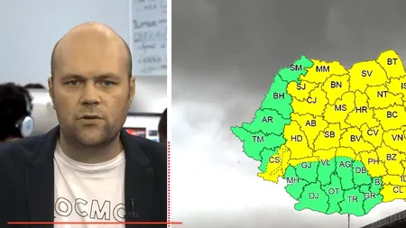 Cod galben de ploi în cea mai mare parte a țării. Până când e valabilă avertizarea meteorologilor