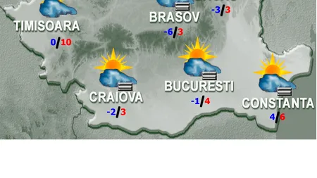 VREMEA. Prognoza meteo pentru 2 și 3 ianuarie