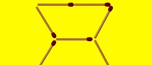 TEST de inteligență | Obțineți 3 triunghiuri mutând doar 2 bețe de chibrit!