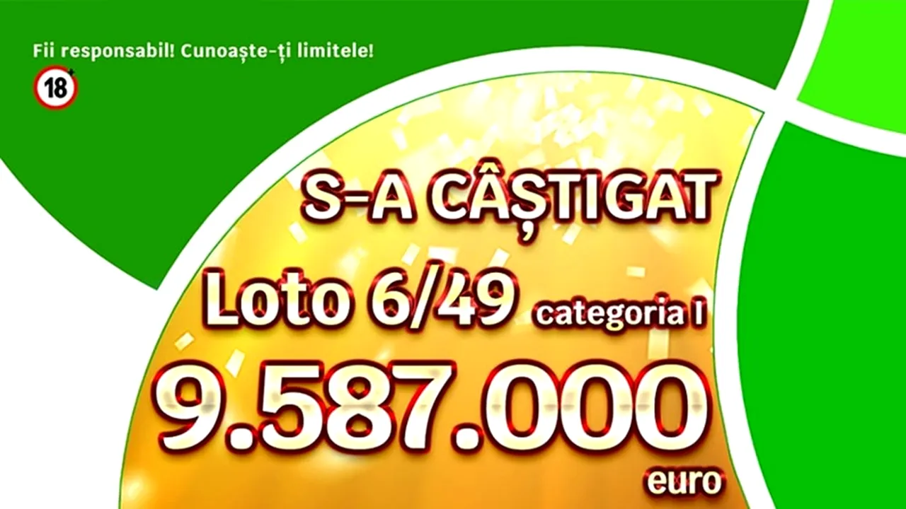 SUMA uriașă pe care a plătit-o câștigătorul marelui premiu la loto 6 din 49 pentru bilet. A jucat 630 de variante