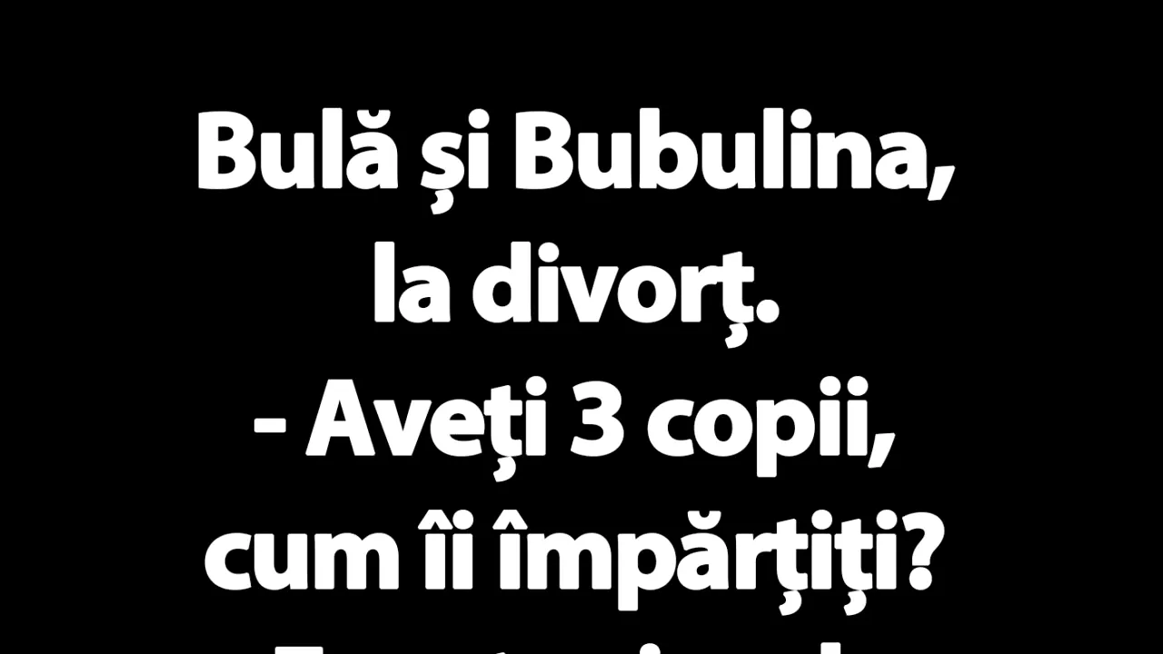 BANC | Bulă și Bubulina divorțează: 