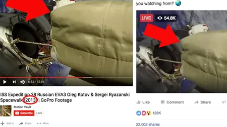 Mashable: Transmisiunea LIVE de la Stația Spațială Internațională a fost de fapt un fals