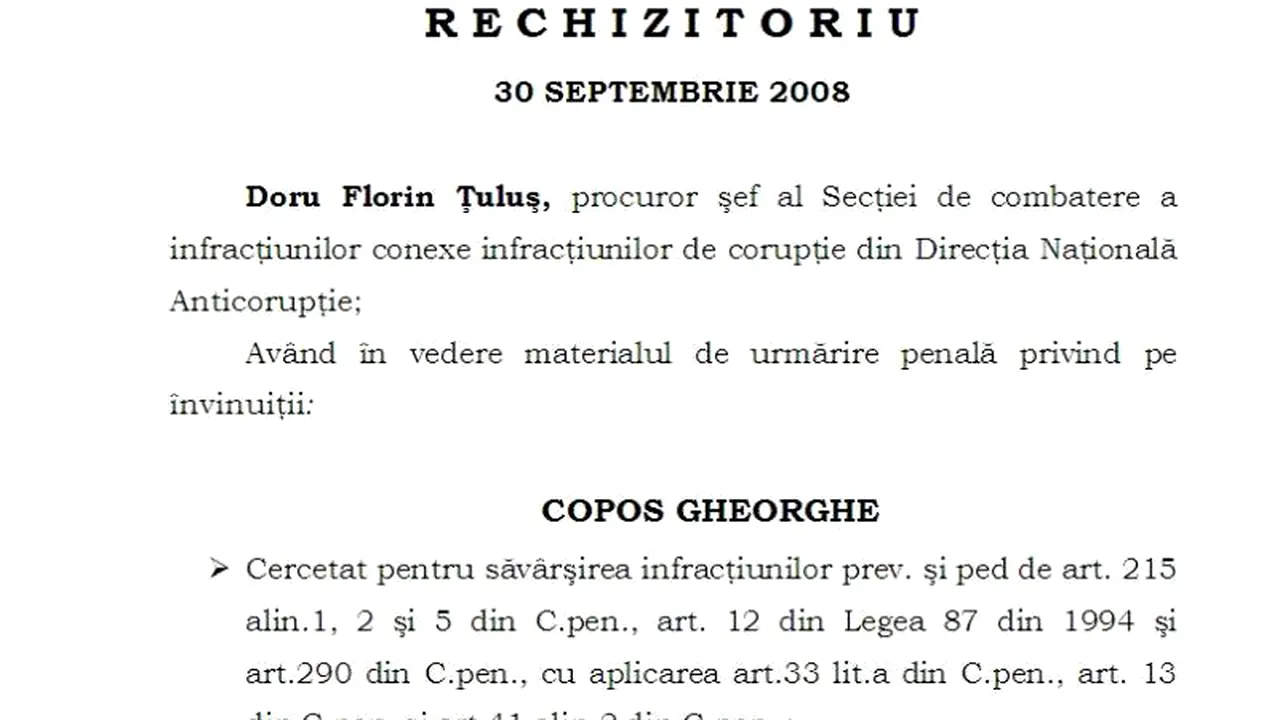 CITIȚI DOSARUL DNA care a dus la condamnarea lui Gheorghe Copos, Ioan Becali, Victor Becali, Mihai Stoica, Jean Pădureanu, Gheorghe Popescu, Gheorghe Nețoiu și Cristian Borcea 