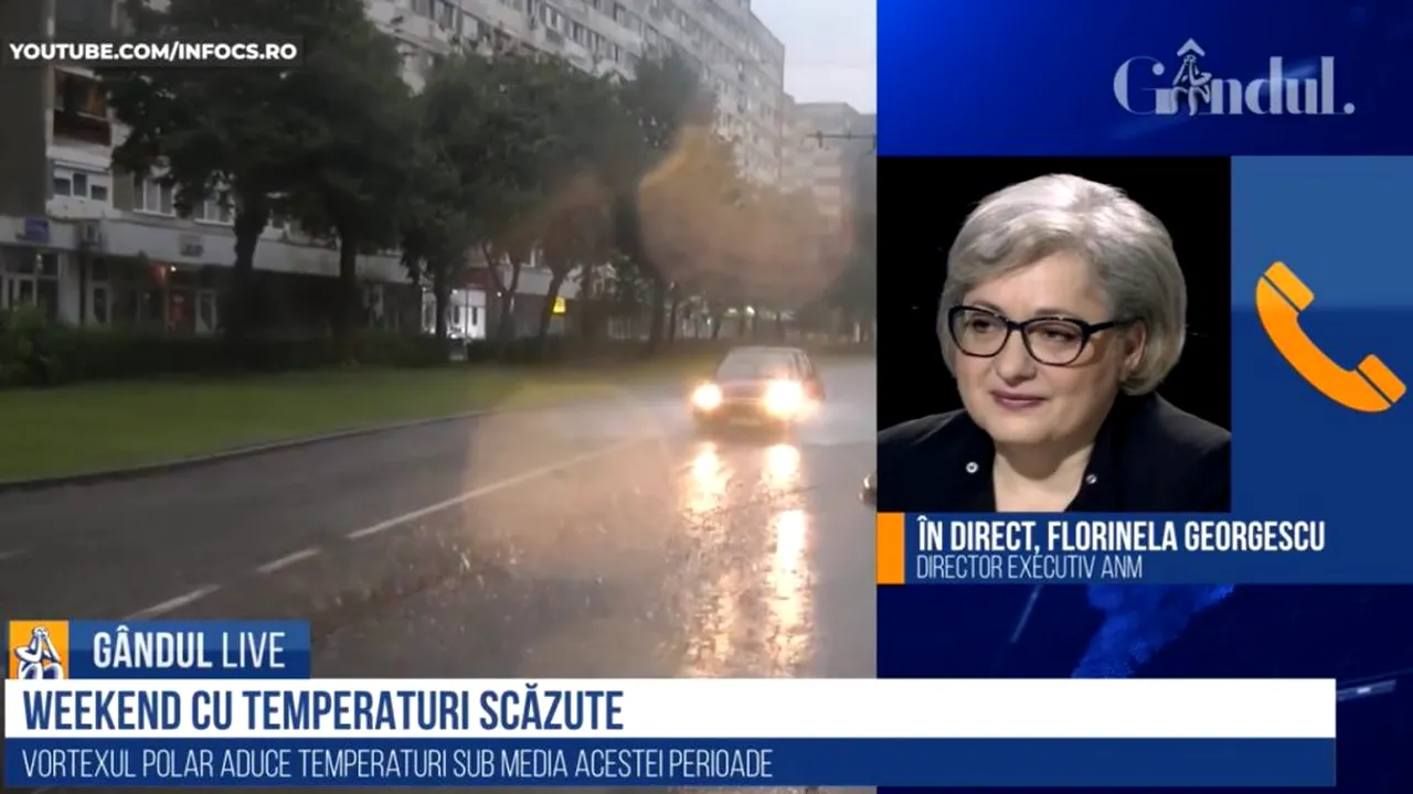 GÂNDUL LIVE. Florinela Georgescu, director executiv ANM: „Ne îmbrăcăm mai de toamnă”. În ce zone sunt posibile manifestări de instabilitate