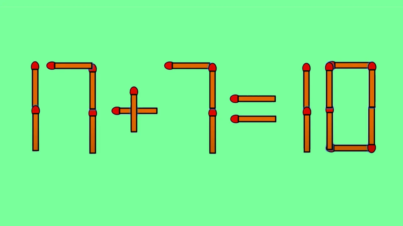 Test de inteligență | Mutați un singur CHIBRIT, pentru a transforma 17+7=10 într-o egalitate corectă