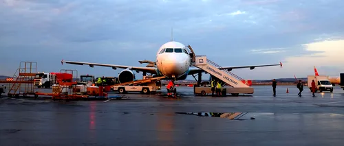 Un avion al unei companii low-cost, care zbura pe ruta Londra-București, a aterizat de urgență la Budapesta. A fost nevoie de intervenția polițiștilor