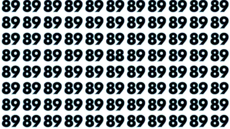 TEST de logică | Nu toate numerele din imagine sunt 89. Găsiți numărul diferit în 6 secunde