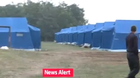 Cum arată tabăra de refugiați construită de România la granița cu Serbia
