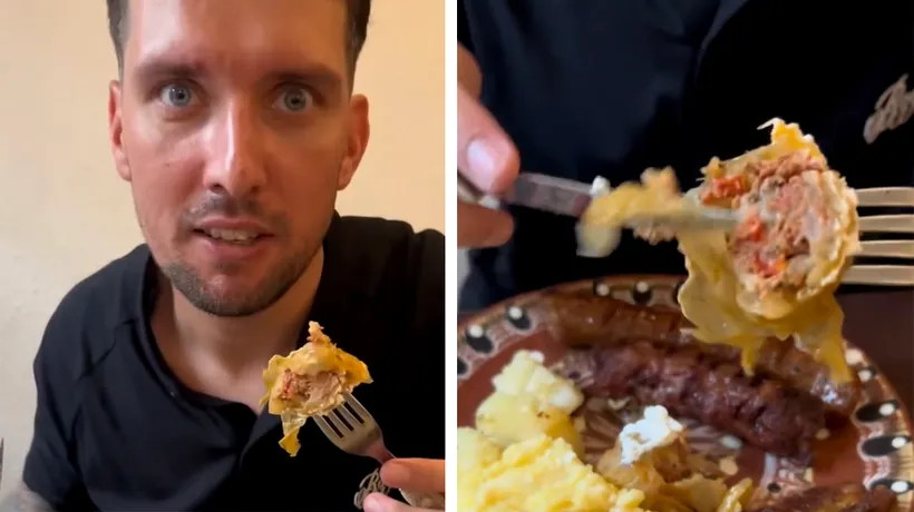 Reacția virală a acestui englez, după ce a mâncat SARMALE pentru prima dată, într-un restaurant din Cluj-Napoca