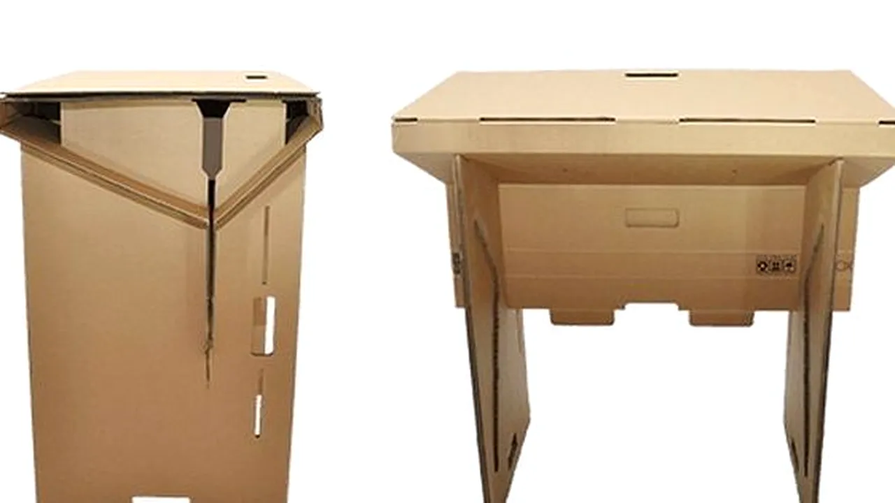 Exemplul că reciclarea dă roade: o companie vinde birouri 100% din carton. Cu cât pot fi cumpărate