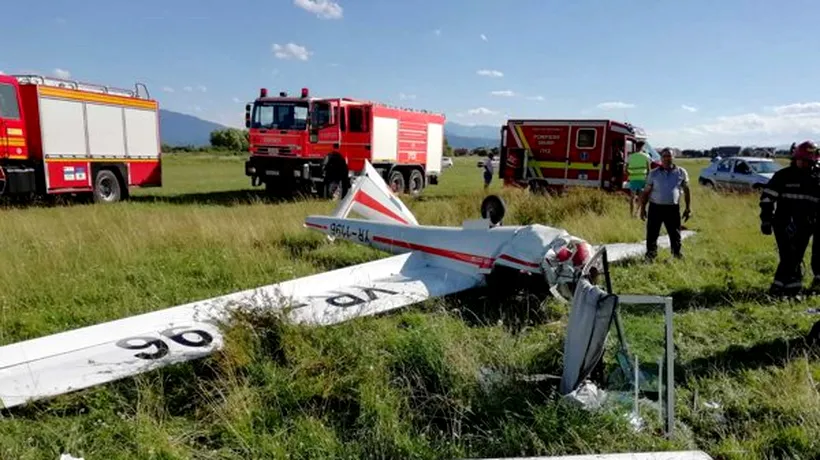 Planor prăbușit pe Aerodromul Sânpetru, din județul Brașov. O persoană, rănită grav