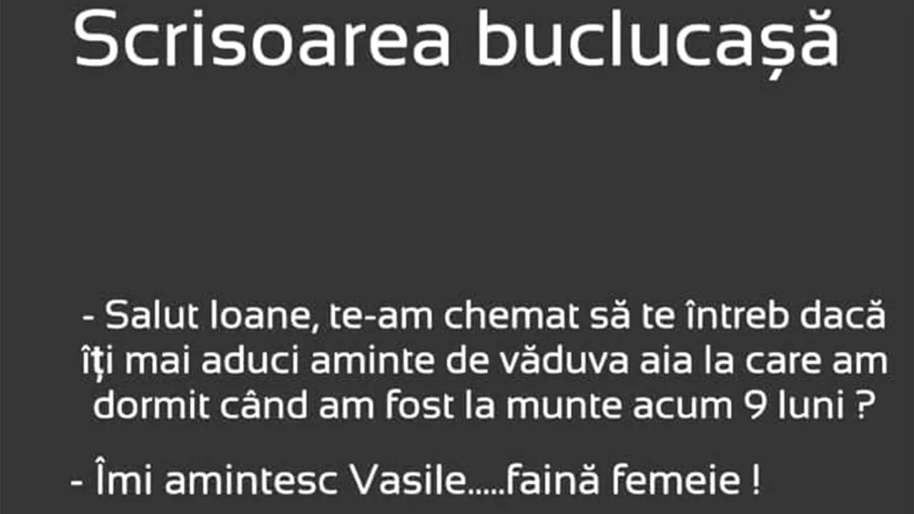 Bancul de sâmbătă | Scrisoarea buclucașă