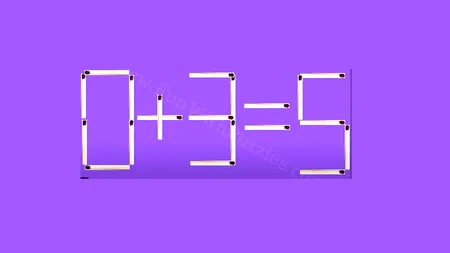 Test de inteligență cu chibrituri | Mută un singur băț pentru a corecta 0+3=5
