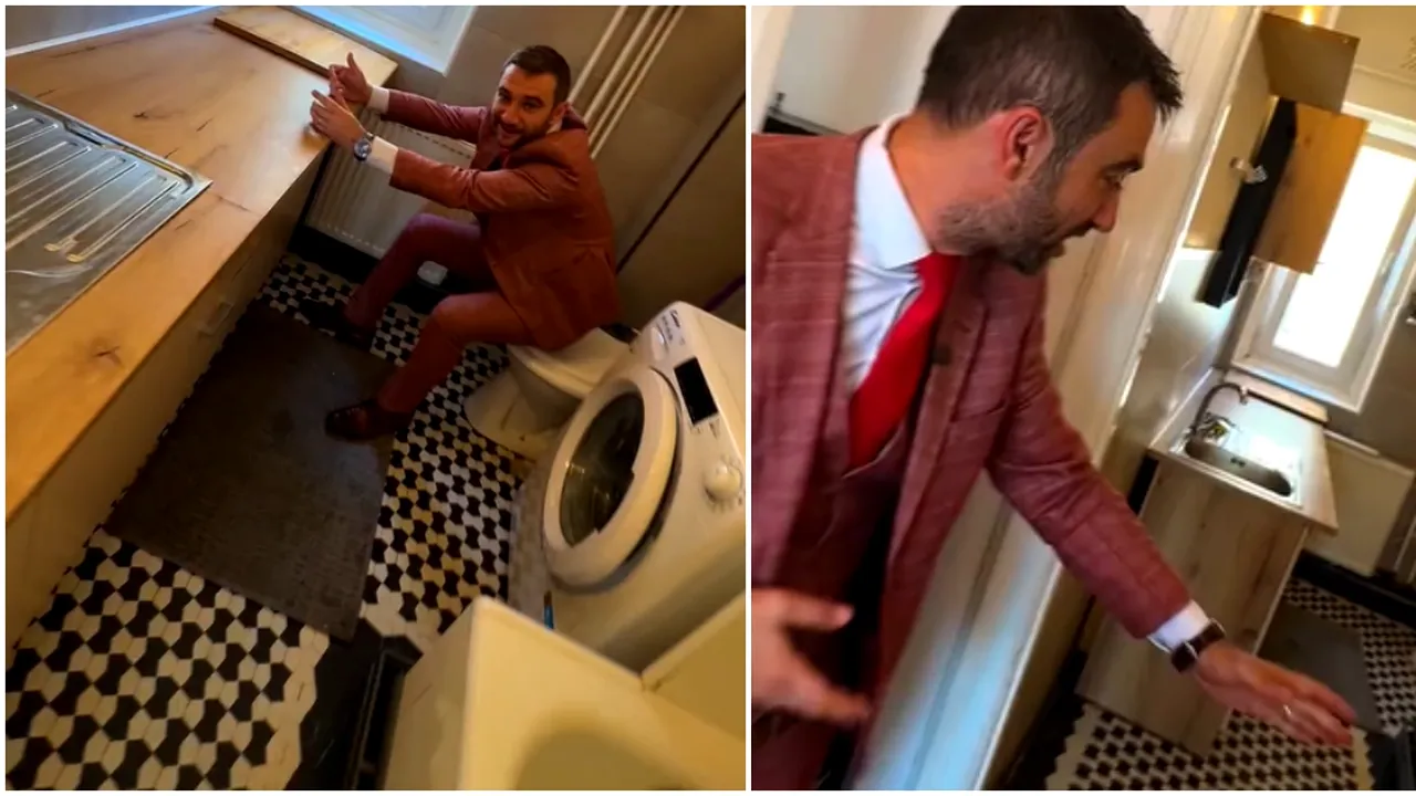 VIDEO Garsonieră cu WC în bucătărie. Sau cu bucătăria în WC. Nu e în Cluj, e în Bucuresti și e de vânzare. Ce preț are