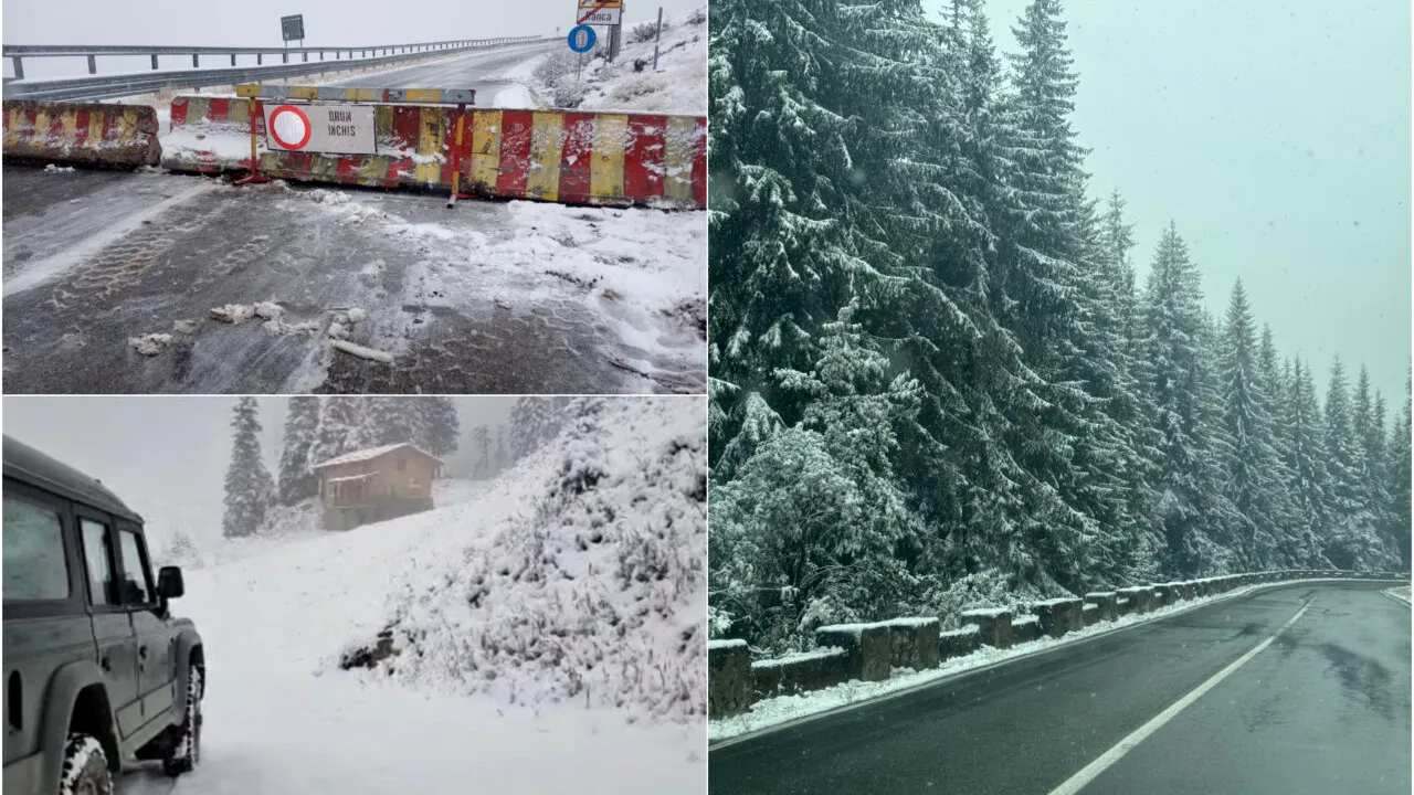 Aveți cauciucuri de iarnă? Vânt, ploaie, lapoviță și ninsoare pe șosele. Unde se circulă în condiții de iarnă în România