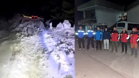 Intervenție de urgență a salvamontiștilor în noaptea de Înviere. Un bărbat și fiul său au rămași blocați în zăpadă ore întregi