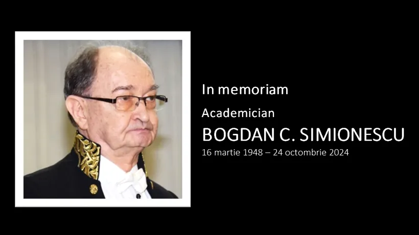 Fostul vicepreşedinte al Academiei Române a murit. Bogdan Simionescu, MENTOR al multor generații de chimiști