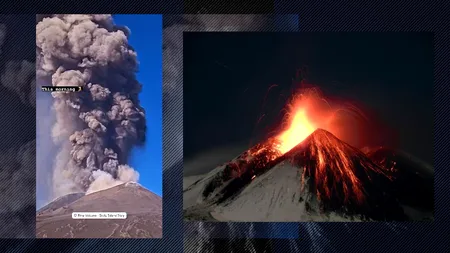 Vulcanul Etna a erupt din nou. O ARTEZIANĂ de lavă și un nor de cenușă s-au înălțat deasupra Siciliei. Toate zborurile din Catania, anulate