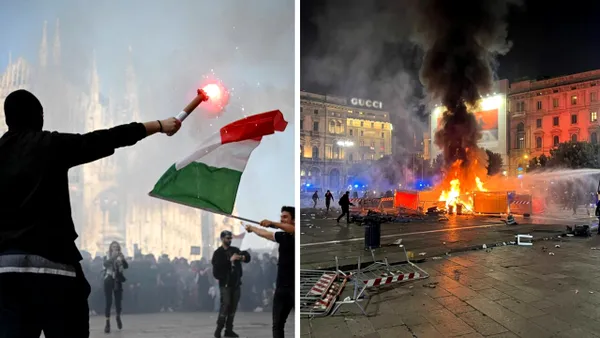 Continuă protestele în Italia. Violențe în Milano. Peste 50 de persoane au fost arestate, iar Piazza Duomo a fost devastată