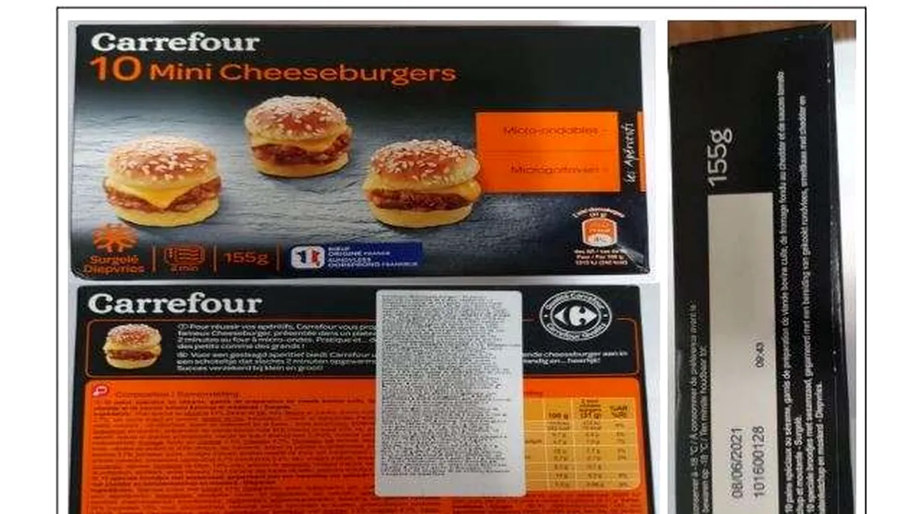 Mini Cheesburgers, pericol pentru sănătate! Carrefour retrage produsul de la comercializare