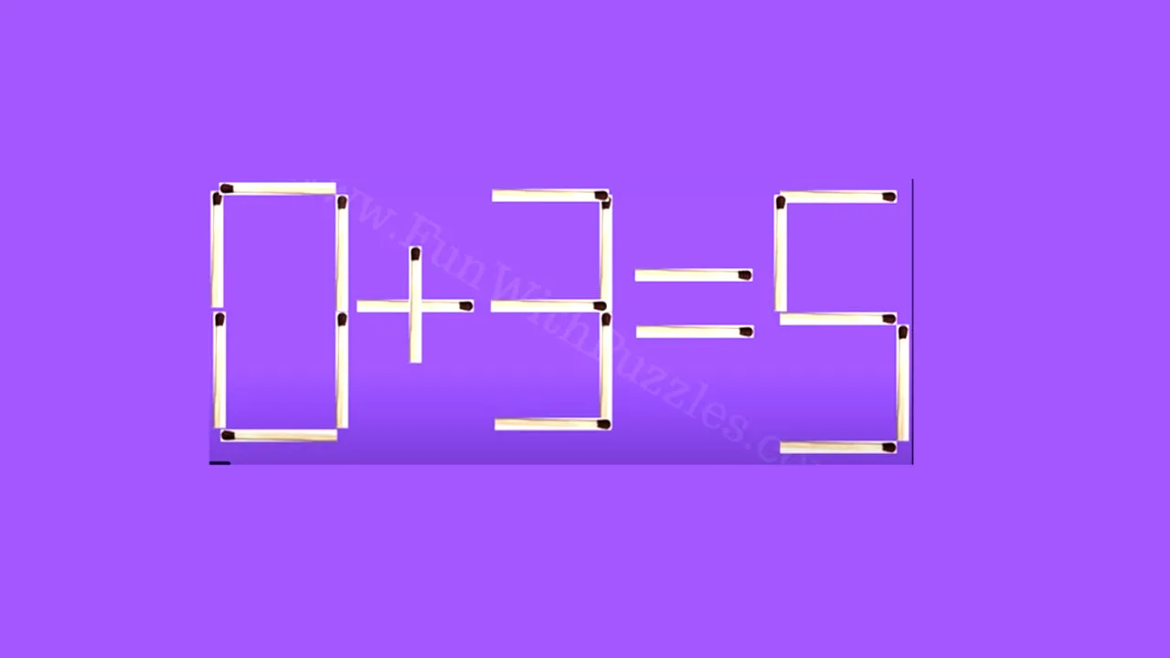 Test de inteligență cu chibrituri | Mută un singur băț pentru a corecta 0+3=5