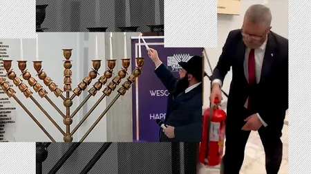 VIDEO | Deputatul extremist Grzegorz Braun a stins un menorah cu extinctorul în Parlamentul Poloniei. Sfeșnicul a fost reaprins de un rabin
