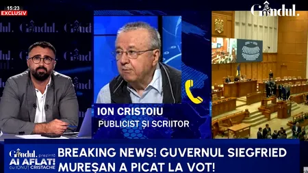 Cristoiu după căderea guvernului Mureșan: S-a îndeplinit condiția a doua pentru anticipate/Ne apropiem de un deznodământ al crizei