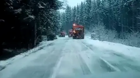 VIDEO | NINGE abundent în Gorj și Vâlcea! A fost necesară intervenția utilajelor de deszăpezire
