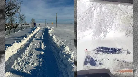 VIDEO | România sub nămeți. Viscolul a făcut prăpăd în Dobrogea! Ce drumuri au rămas închise
