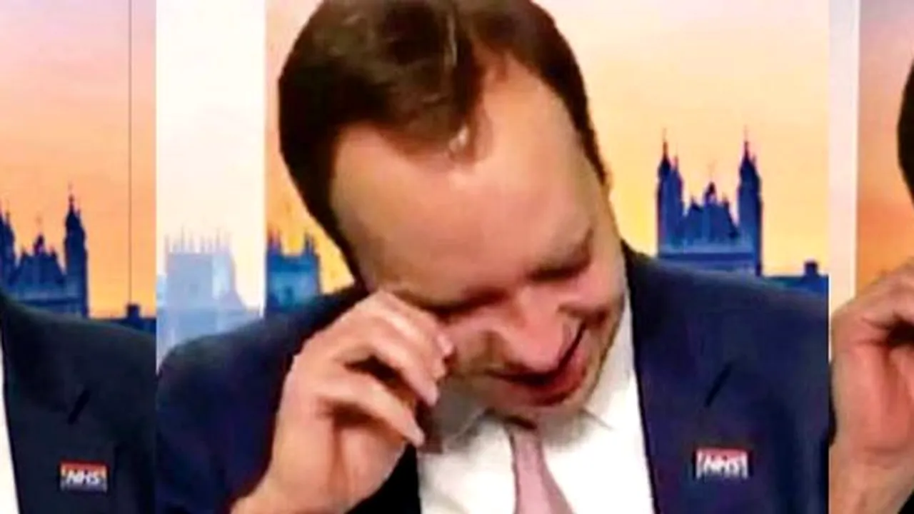 Ministrul britanic al Sănătății, cel mai slab actor din piesa Covid-19. A vrut să plângă la tv, dar l-a apucat râsul! (VIDEO viral)