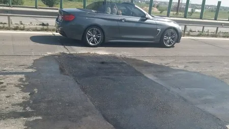 O imagine cu reparațiile de pe A2 stârnește un val de ironii: „Urât a ieșit. A fost Dorel de tură și a asfaltat cu butelia?