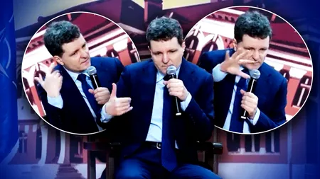 Nicușor Dan, moment de reflecție profundă la un liceu din Focșani. Gesticulații excesive, pauze lungi și priviri fixe