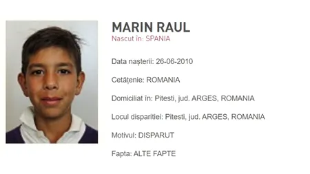 Un băiat din Pitești, în vârstă de 12 ani, a DISPĂRUT de 10 zile de acasă. Polițiștii fac apel la populație, pentru a putea fi găsit cât mai repede
