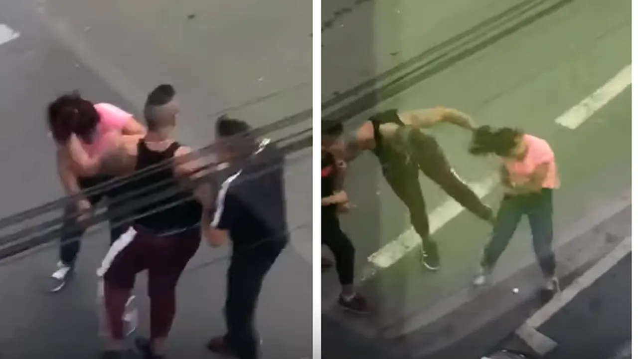 Tânără bătută cu bestialitate în plină stradă, în fața unei săli de sport din Sibiu. Un martor a filmat incidentul - VIDEO
