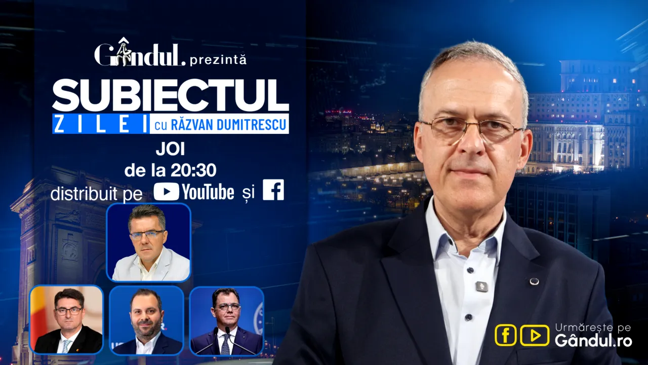 „Subiectul Zilei cu Răzvan Dumitrescu” începe joi, 13 august, de la ora 20:30, live pe Gândul. În exclusivitate Dan Dungaciu, dezvăluiri despre acordul dintre Republica Moldova și Ucraina care ar putea transforma Portul Constanța într-o țintă