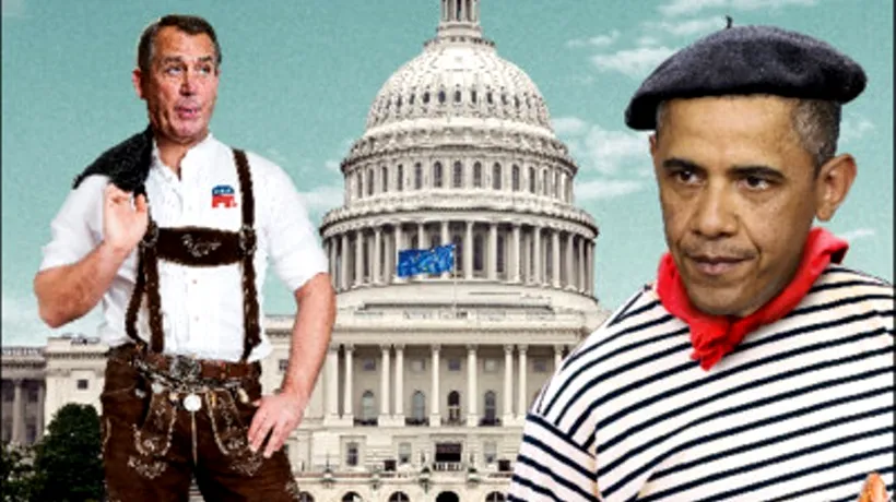 Barack Obama, prezentat ca un francez cu eșarfă roșie și îmbrăcat în tricou marinăresc în The Economist 