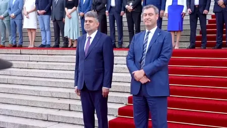 Prim-ministrul Marcel Ciolacu, primit cu onoruri militare de premierul bavarez Markus Söder