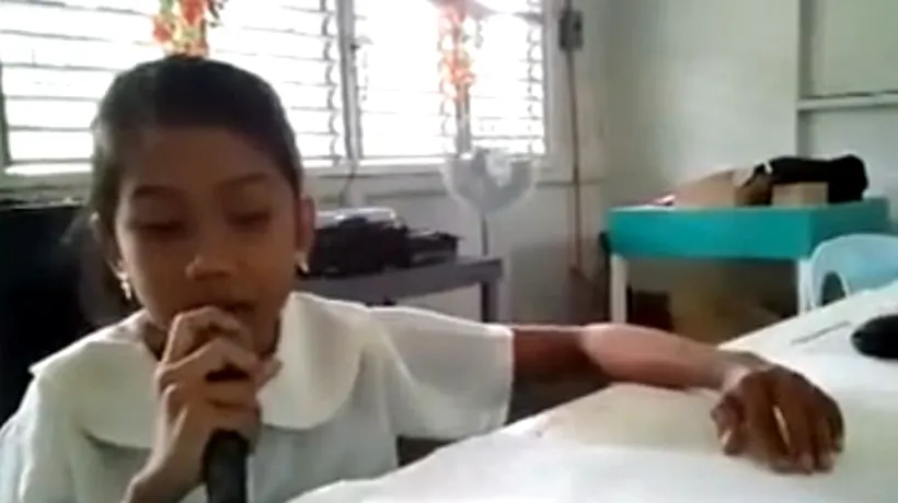 VIDEO: Clipul care a emoționat planeta: o fetiță oarbă din Filipine cântă o melodie a lui Miley Cyrus