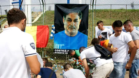 Trupul neînsuflețit al lui Costică Ștefănescu, depus la stadionul 