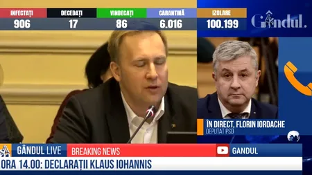 GÂNDUL LIVE. Florin Iordache, deputat PSD: „Situația este foarte gravă. În plină criză, ministrul Sănătății pleacă!”