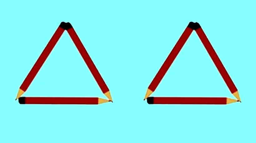 TEST IQ | Mută un creion pentru a obține 4 triunghiuri