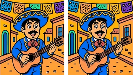 Test de perspicacitate | Găsiți 3 diferențe între acești doi mariachi